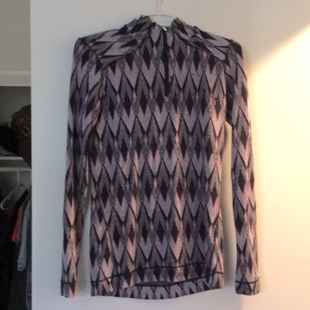 Smartwool Women's Sweater in Black and Pink Zigzag